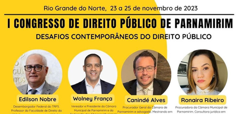 I Congresso de Direito Público de Parnamirim começa nesta quinta na Câmara Municipal