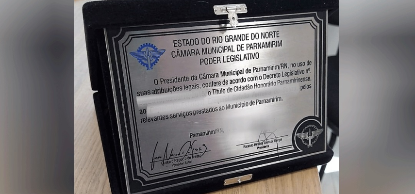 Câmara realiza entrega de 31 títulos de cidadão Parnamirinense