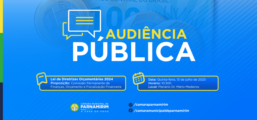 Câmara de Parnamirim realiza audiência pública para debater LDO