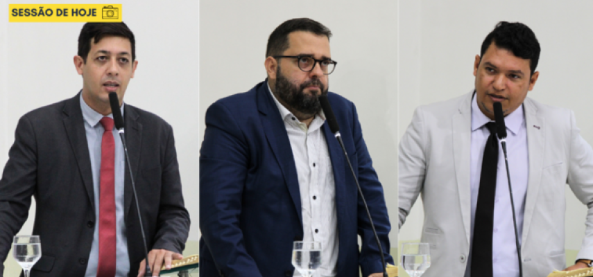 Vereadores Thiago Fernandes, Gustavo Negócio e Éder Queiroz discutem pautas importantes na 5ª Sessão Ordinária 