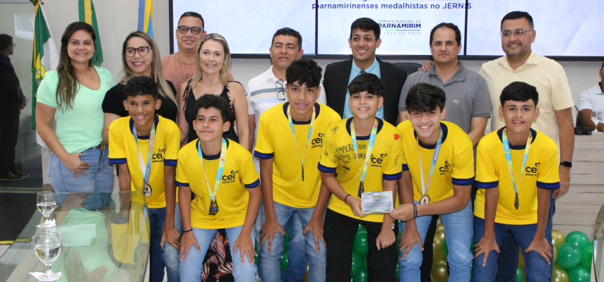 Sessão Solene homenageia alunos atletas parnamirinenses medalhistas do JERNS