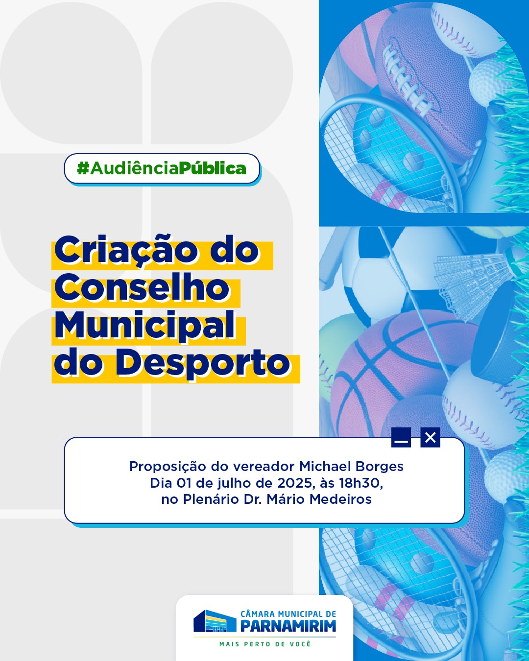 Criação do Conselho Municipal do Desporto será tema de audiência pública