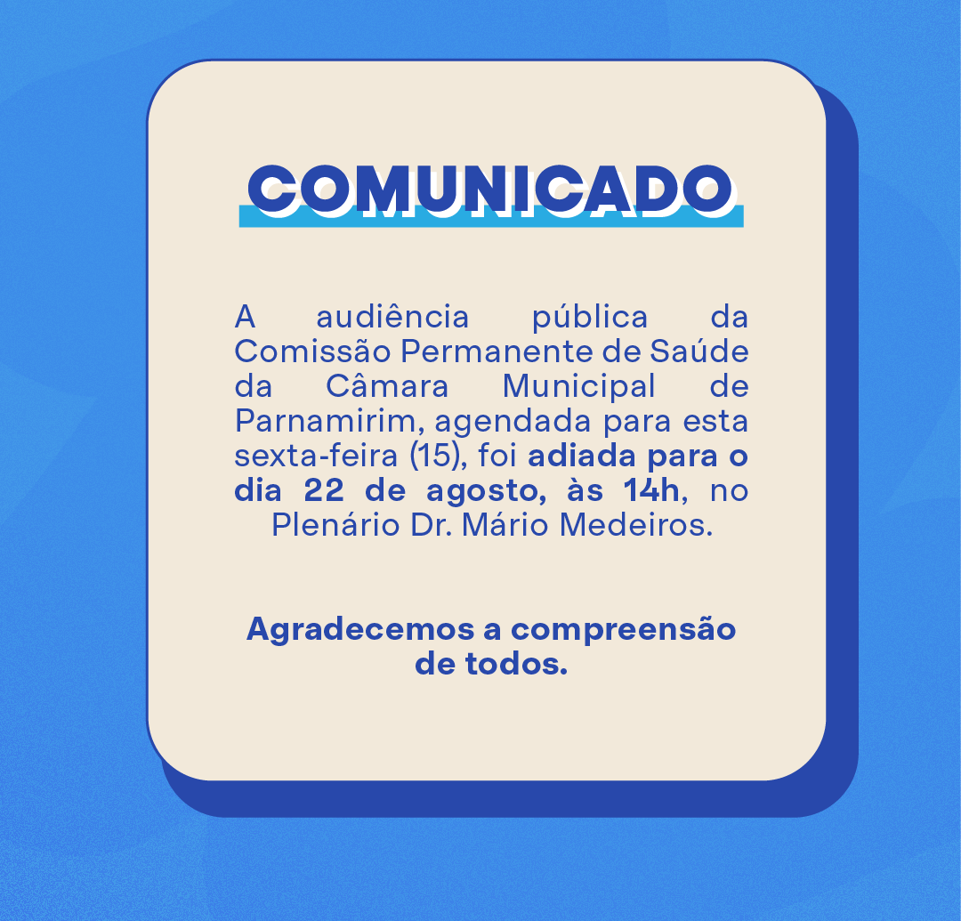 Audiência pública sobre saúde mental em Parnamirim é reagendada