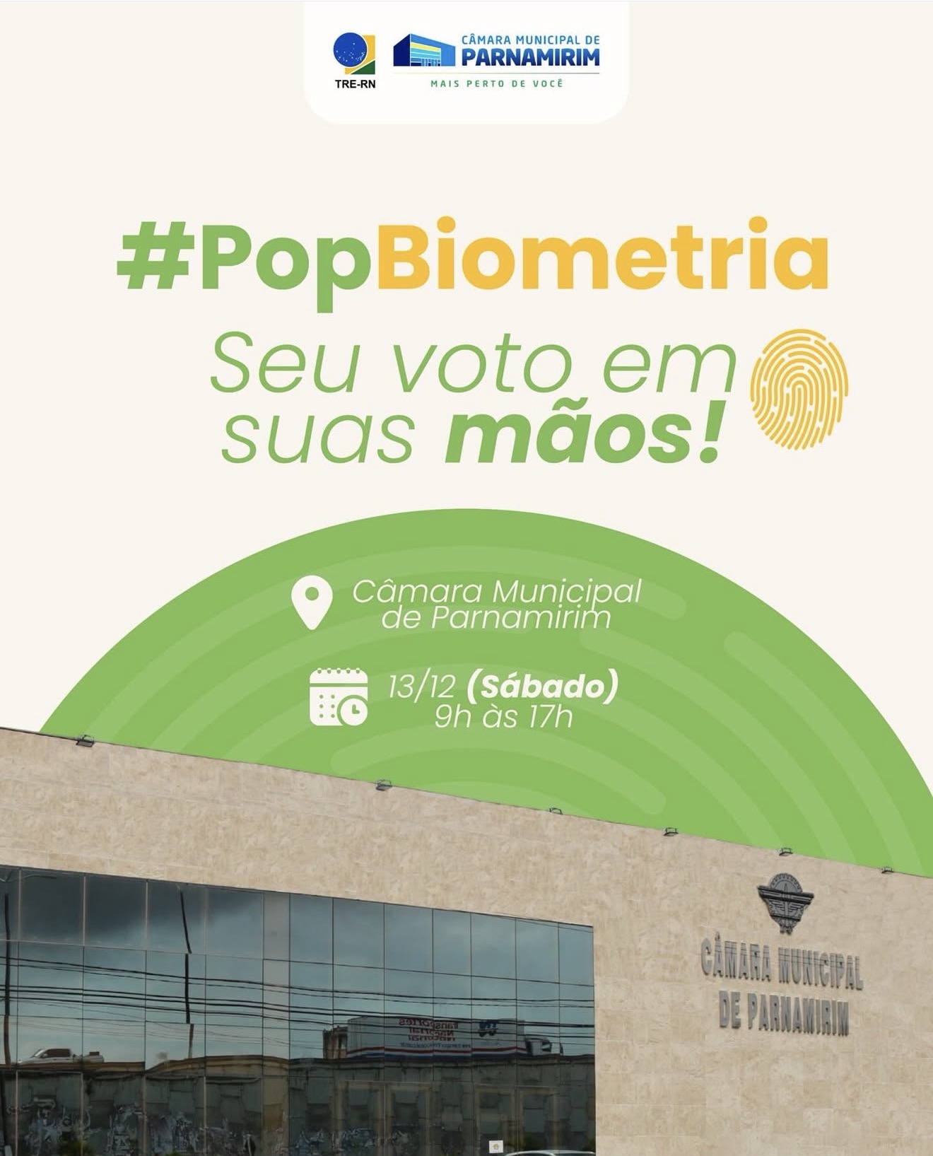 Eleitores de Parnamirim podem cadastrar a biometria no sábado